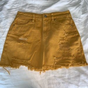 Pacsun mustard denim skirt